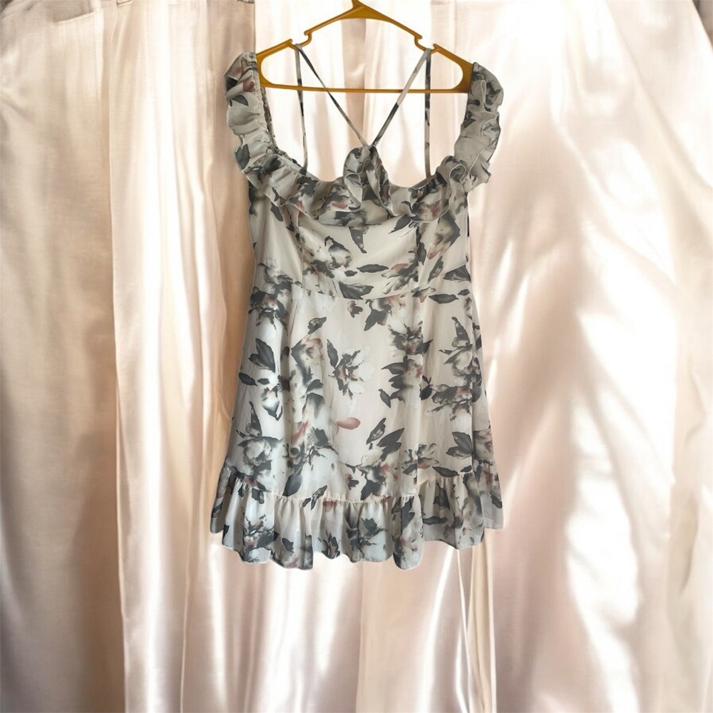 Floral Ruffle Mini Dress - Picture 2 of 12